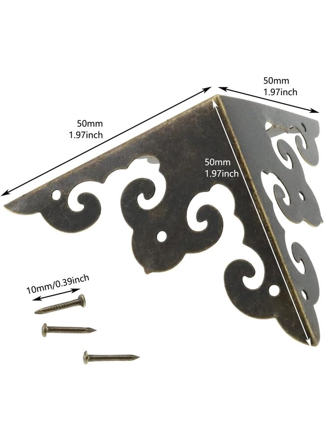 يُسلِّم واقيات زوايا الأثاث، مجموعة واقيات زوايا الأثاث (4 قطع)، واقيات الزوايا، براغي معدنية لحماية زوايا الصناديق الخشبية - Image 4